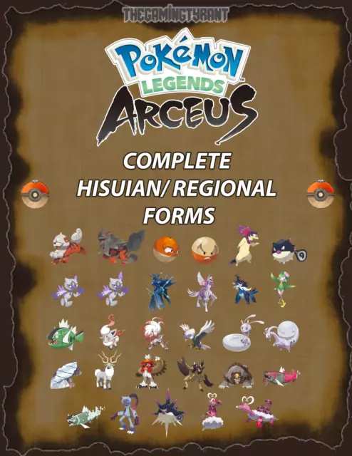 Pokemon Legends Arceus - All Alpha Shiny Pokemon Custom - ✨Hisui Pokedex✨