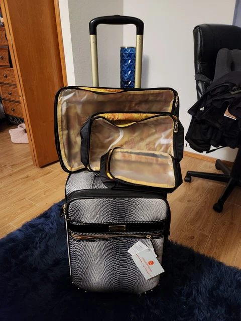 Samantha Brown NWT Luggage Croco Embossed 4 Piece Set, Black Ombre, 21" carry on 2