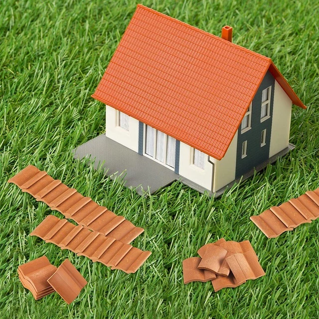 Agatige 12 Tegole In Legno Per Casa Delle Bambole Scala 1:12, Non Verniciate, 4,5 X 1,3 Pollici, Per Tetto Fai-da-Te E Decorazioni In Miniatura - 3