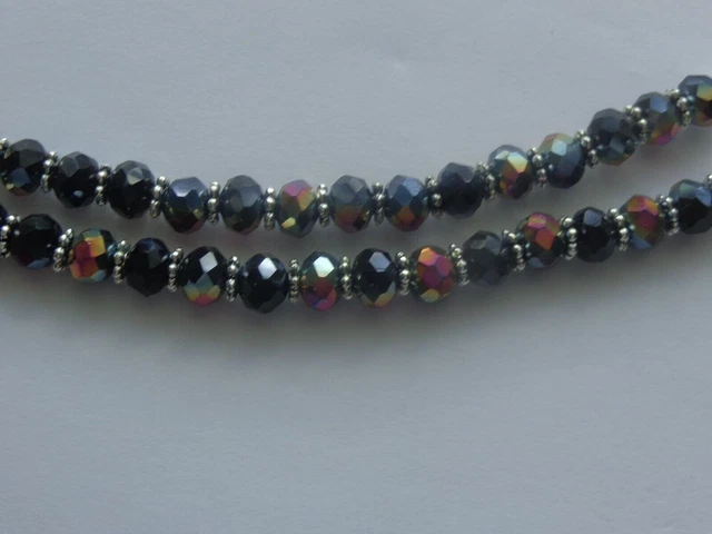 Iridescent Ab Black Purple Medical Alert Id Replacement Bracelet Pick Size