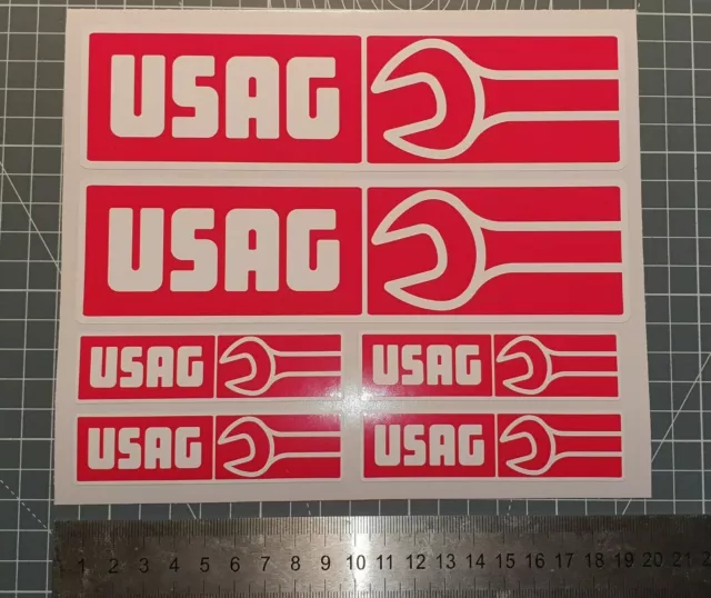 lot 6 stickers autocollant USAG outillage decal bricolage sponsor