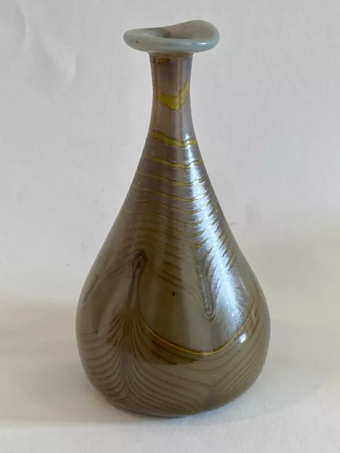 Glas Vase Erwin Eisch Vintage Signiert Glaskunst Kammzug Technik Vintage