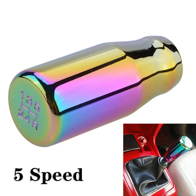 1x Universal Neo Chrome 5 Speed Gear Shift Knob Car Racing Shifter Lever Knob