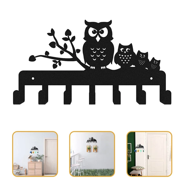 Key Hook Owl Key Holder Wall Key Wall Holder Black Key Holder for Wall Back Door
