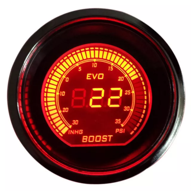 Blue Red 2" 52mm Turbo Boost Vacuum Car Digital LED Light Gauge Meter Psi Inhg