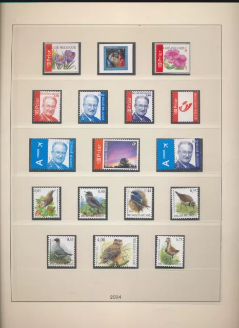 XE03450 Belgium 2004 king Albert II Buzin birds fine lot MNH