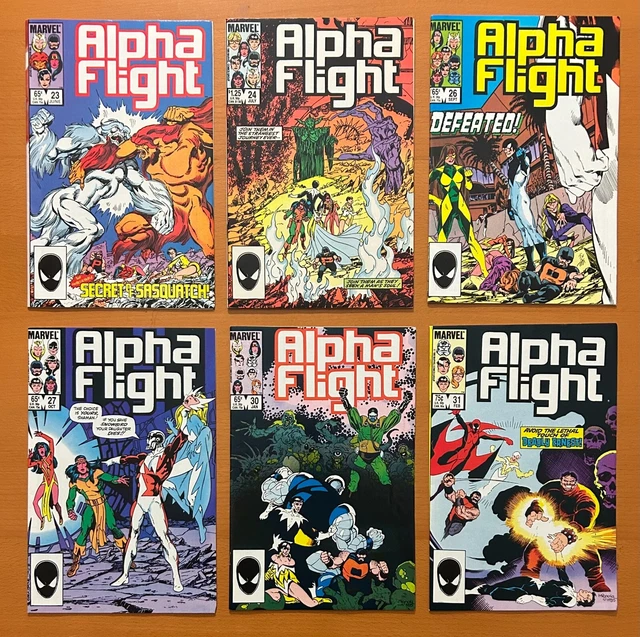 Alpha Flight #23, 24, 26, 27, 30 & 31 (Marvel 1985) 6 x VF+/- comics