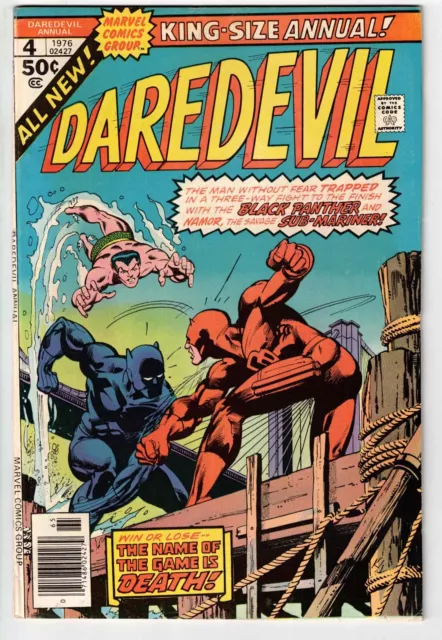 Daredevil Annual #4 1976 Versus Black Panther & Sub-Mariner 52 Pages Fine+!