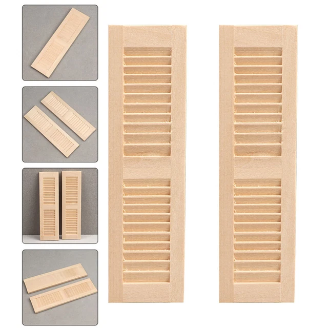 Miniature Wooden Furnitures Dollhosue Shutters Model 1: 12 Scale Wood Windows