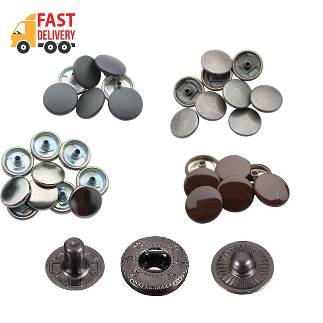 15mm S Molla Bottoni Automatici Con Colore Tappi 4 Parti Set per Vestiti Craft