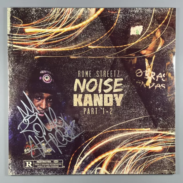 Rome Streetz ‎Noise Kandy Part 1+2 SIGNED AUTOGRAPHED Gold Vinyl LP Rap Griselda