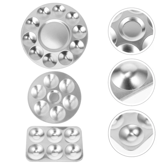 3 piezas aluminio multifuncional artista acuarela paletas mezcladoras