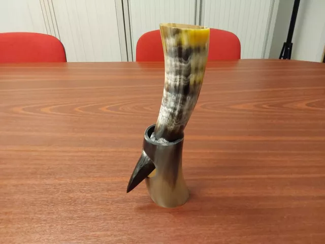 Viking Drinking Horn with Stand