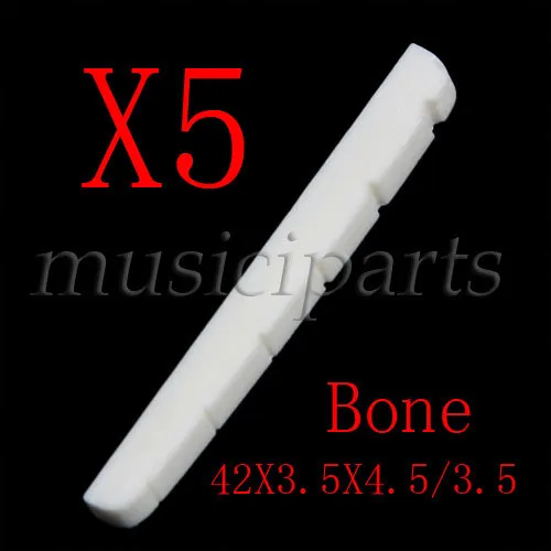 5Pcs Electric Guitar Nut For Fender Strat & Tele Replacement Slotted Bone 42mm