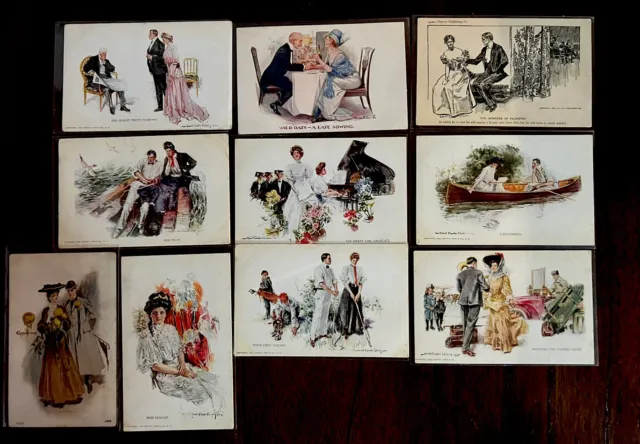 Lot of~10 Romantic Couples~Men & Women~ Postcards~Some Signed~in Sleeves~d864