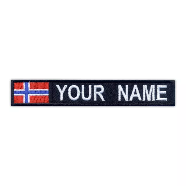 Name Patch with flag of Norway Patch/Badge Embroidered