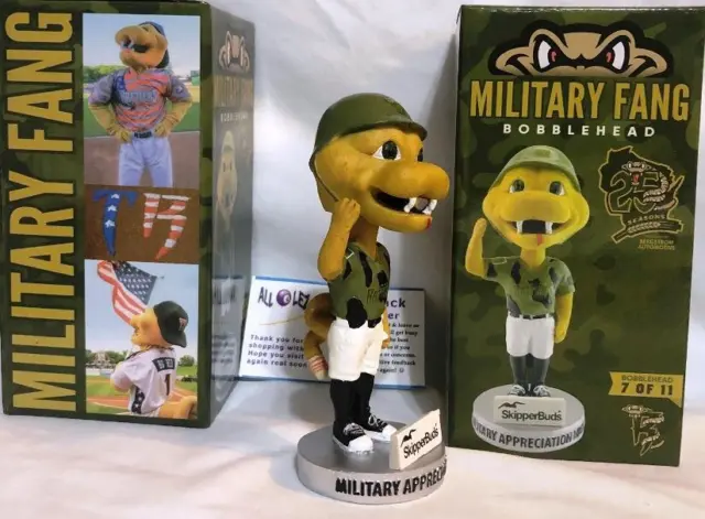 2019 Wi Timber Rattlers Fang Mascot "Military Appreciation" Sga Bobblehead ~ Nib