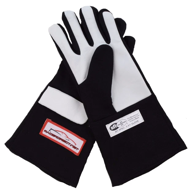Ford Midgets Racing Sfi 3.3/1 Gloves Single Layer Driving Gloves Black Medium 4