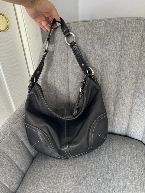 COACH SOHO MEDIUM Black Leather Shoulder Bag L0682-10578 $40.00