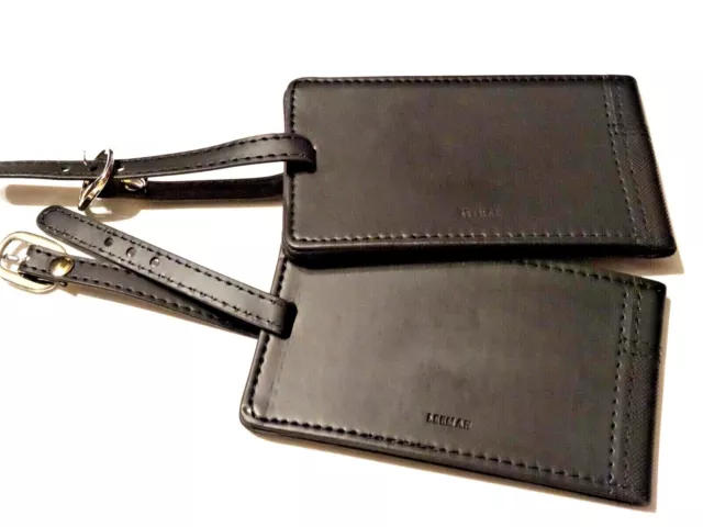 Leeman Black Leather Bag Tags ~ 2 Nice Leather Bag Tags Lipscomb Assoc.