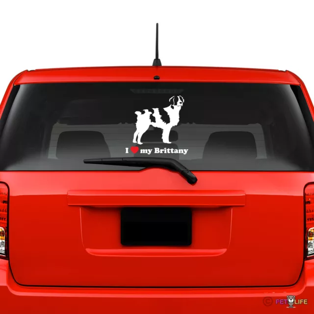I Love My Brittany Windshield Sticker Vinyl Auto Window spaniel