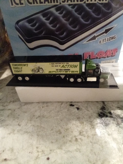 1/64 Matchbox 1957 Harley Davidson Sportster Ford Aero Tractor Trailer Diecast