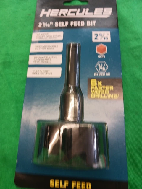 Hercules 2-9/16" Self Feed Bit for Wood -7/16" Hex Shank Size- HA211-7 New