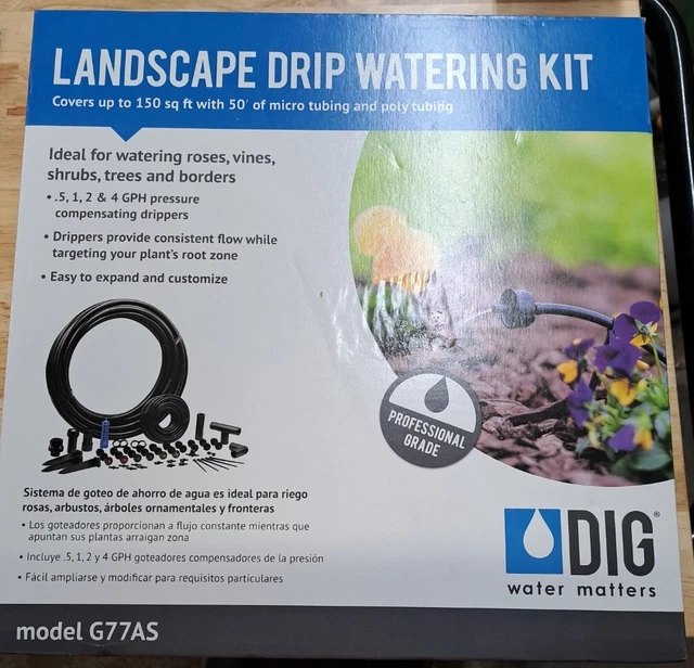 DIG DRIP IRRIGATION Watering Kit Backflow Preventer UV Resistant 150 sq