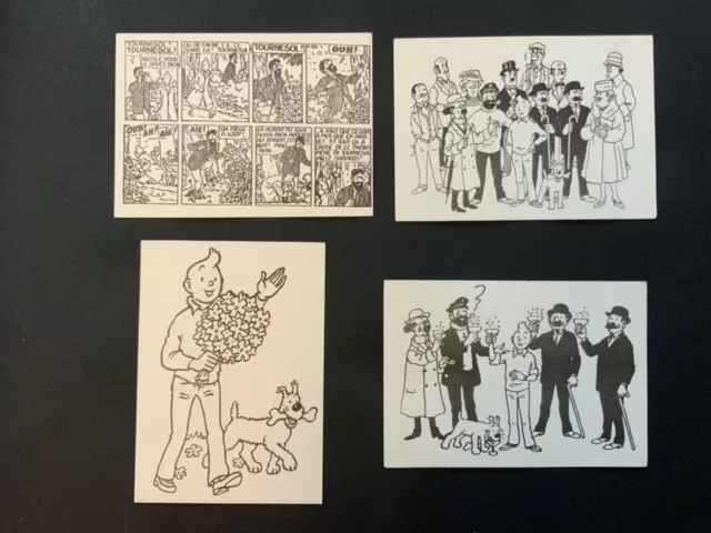 Magnifique Lot de 4 Cartes Postales Tintin - Edition Pirate - Neuf