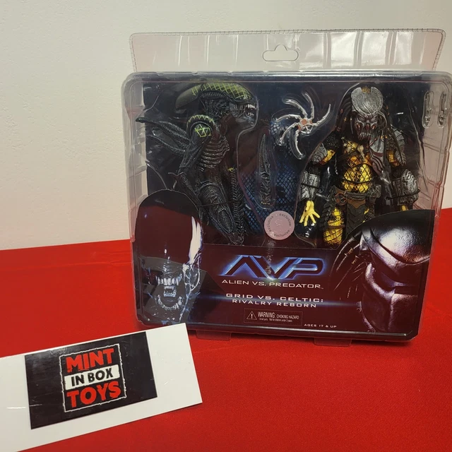 NECA AVP, GRID Alien Vs Celtic Predator Rivalry Reborn 2Pack, (New