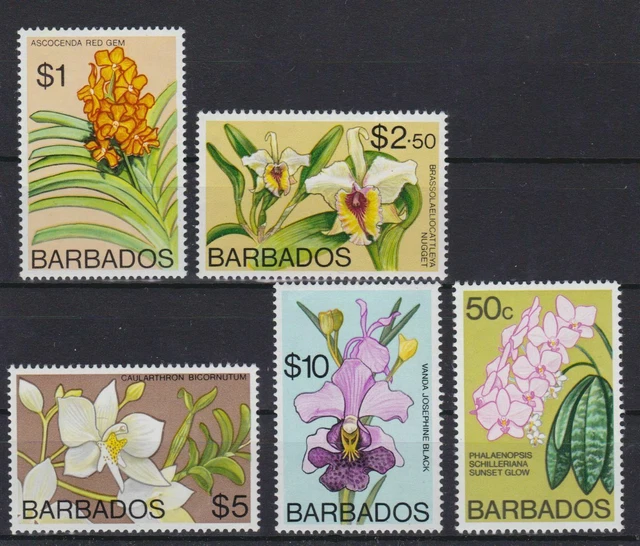 Barbados 376/380 Y postfr/mnh Orchideen Orchids 1975 -07539
