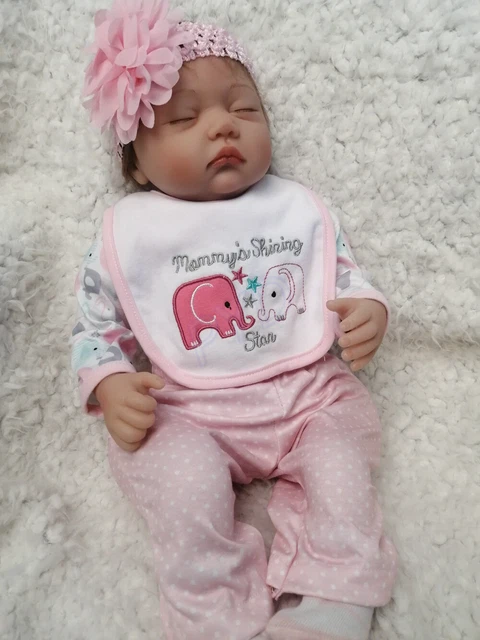 22" Realistic Reborn Dolls Baby Girl Silicone Vinyl Lifelike Handmade Newborn