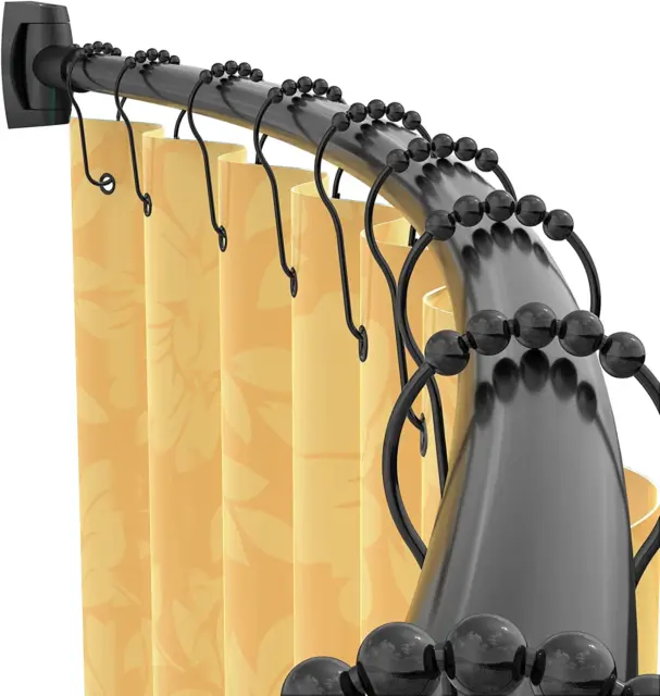 Adjustable Curved Shower Curtain Rod Rustproof Expandable 38-72 Inches Shower
