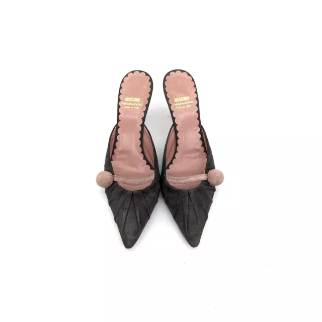 Moschino Cheap & Chic Faded Gray Pink Suede Pointed Kitten Heels Women's 9 | 39