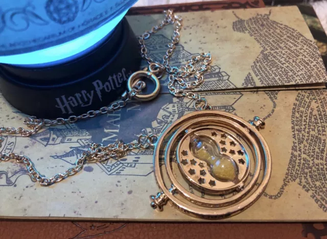 Buytra Harry Potter Necklace Time Turner Necklace 3D Hourglass Necklace  Rotating SPins - Walmart.com