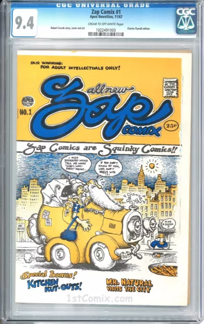 ZAP Comix #1, CGC 9.4, 1ST PRINT, R Crumb, Charles Plymell, Underground Comic