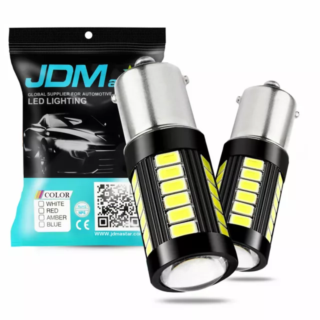 JDM ASTAR 2x White 1156 5730 SMD 6000K High Power LED Reverse Backup Light Bulbs