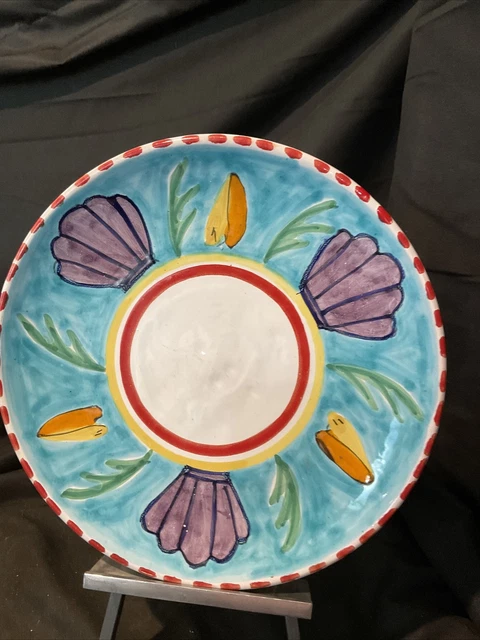 italian pottery la musa 10 In Glazed Dinner Plate Sea Shell Scallop Design