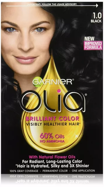 Garnier Olia Oil Powered Permanent Hair Color, 1.0 Black