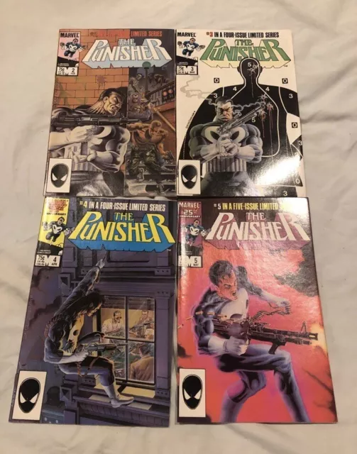 The Punisher Limited Series Issues 2, 3, 4, 5 Marvel Comics 1985