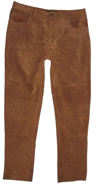 " AUTHENTIC " Uomo- Jeans IN Pelle/Velours- Pantaloni Pelle Braun Circa W37 " /