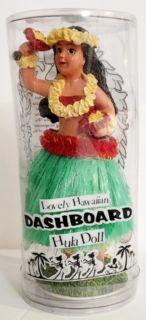 Vintage Hula Girl Dashboard Bobble Doll Hawaii 6.5" Green Grass Skirt tiki KC Co Vintage Hula Girl Dashboard Bobble Doll Hawaii 6.5" Green Grass Skirt tiki KC Co