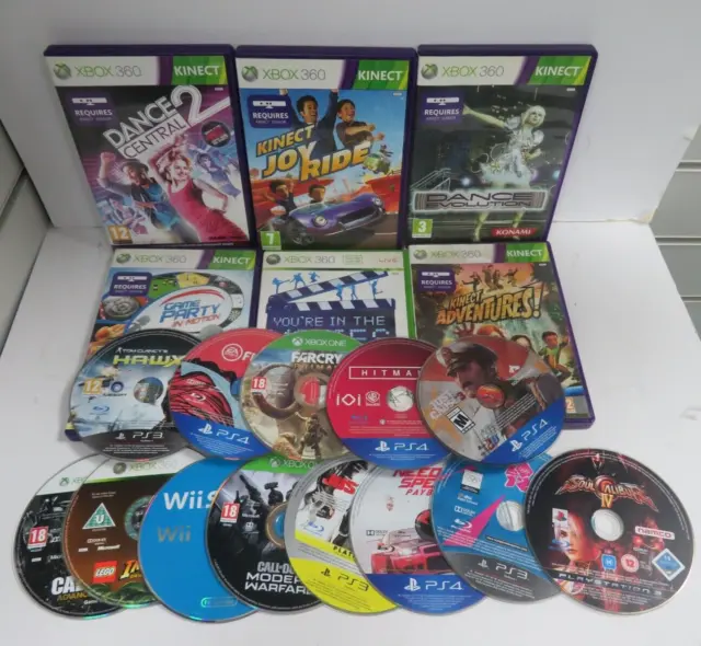 CLEARANCE VIDEO GAME JOB LOT OF 19 GAMES for XBOX; WII; PS3; PS4 (RJL)