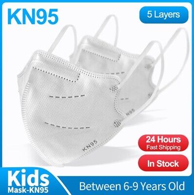 10/50 Pack White KN95 Protective 5 Layer Kids Face Mask BFE 95% Disposable Masks