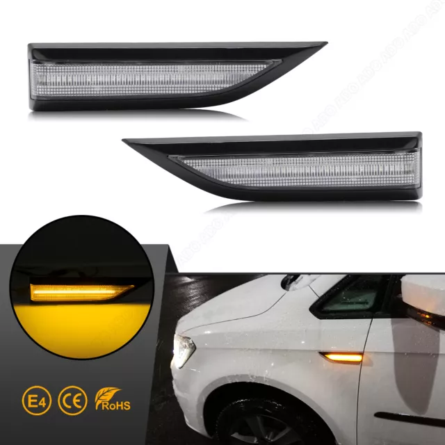 2x Led Seitenblinker Blinker für VW T6 Transporter VI Multivan BJ 15-19 KLARGLAS