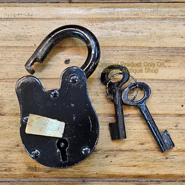 Antique Style Brass Vintage small Padlock with Working two Key Rare Old Style