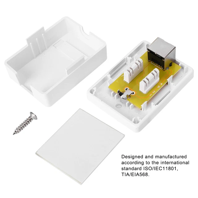 Networks Box 2pcs Cat 6 Junction Box Cat6 Mount Box RJ45-8P8C Single