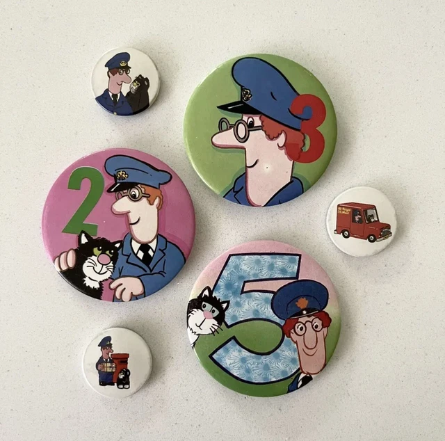 VINTAGE POSTMAN PAT BADGES Pins 1980’s Collectables Bundle £7.99
