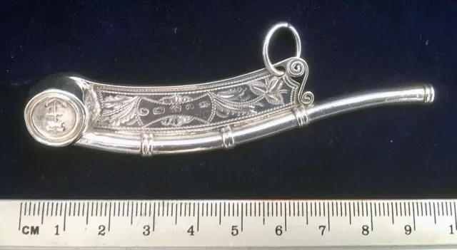 *RARE Victorian 1872 Sterling Silver Naval Navy Bosuns WHISTLE Hilliard Thomason