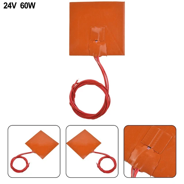 Silicone Chauffage Coussinet for Imprimante Ntc 100K Frigo Orange 100x100mm